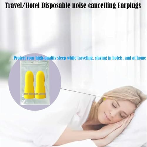 50Pairs Luxury Individually Wrapped Noise Cancelling Hotel Disposable Earplugs; Comfortable Noise Reduction Travel Sleep Ear Plugs for Sleeping, Swimming,Work,Construction, Concerts, Loud Activities — view 2