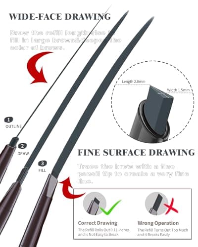 Berinist Waterproof Eyebrow Pencils for Women, 6 Pack Double Sided Grey Eyebrow Pencil with Razor Set, Triangle Tip Makes Defining and Filling Eyebrows for One — view 5