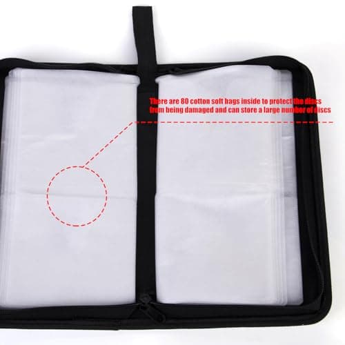 Fsviprx CDs Storage Wallet, 80 Slots Scratch-Resistant Protectors — view 6