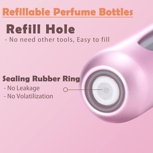 TonJin Travel Perfume Atomiser Refillable, Small Portable Empty Spray Bottle, Perfume Portable Empty Cologne Refill Pump Dispenser for Outdoor Pink/Gold — view 4