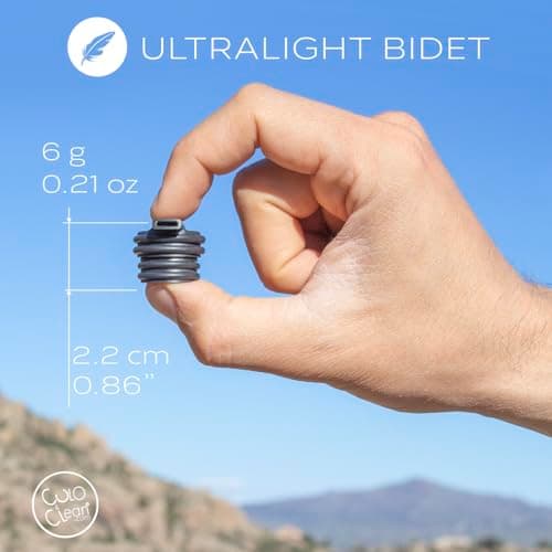 CuloClean Ultralight (6g / 0,21oz) Portable Bidet for Toilet, Travel, Backpacking, Hiking or Camping - Fits Most Plastic Bottles. (CuloClean Ultralight, 1pcs Black) — view 2