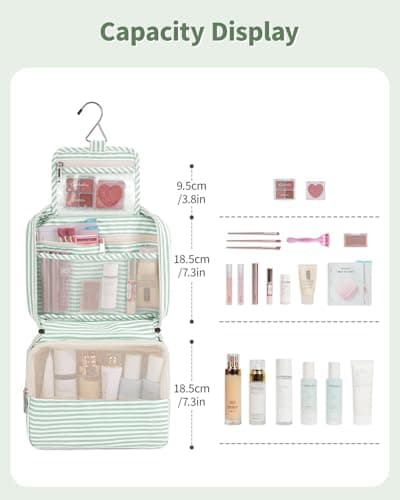Narwey Hanging Toiletry Bags for Women, Travel Wash Bag for Toiletries — view 2