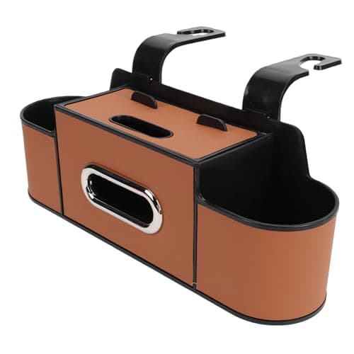 AMONIDA Car Back Seat Organizer for SUV Truck Sedan Travel (Brown) — view 2