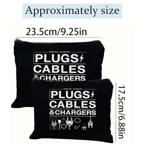 Black Travel Tech Organiser Bag for Cables, Chargers and Power Banks — view 5
