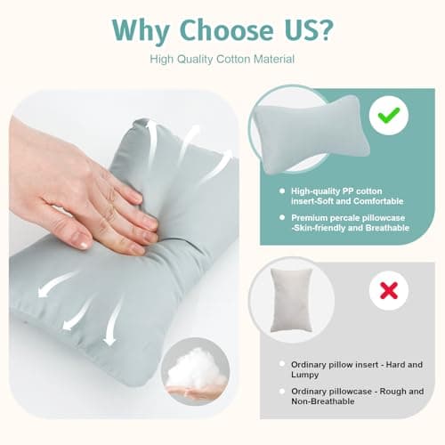 vocheer Small Pillow with Removable Cover, 28*17 cm Tiny Travel Pillow 1PC — view 3