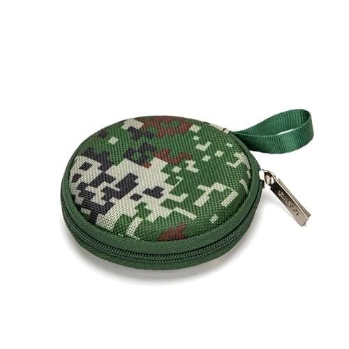 Ginsco Mini-Portable Hard Shell Earbuds Case for Apple EarPods Headphones USB-C Wired Ear Buds/Skullcandy Jib Wired Earbuds, Travel Case for Earphones Earplugs (Camo, 1 Pack) — view 3