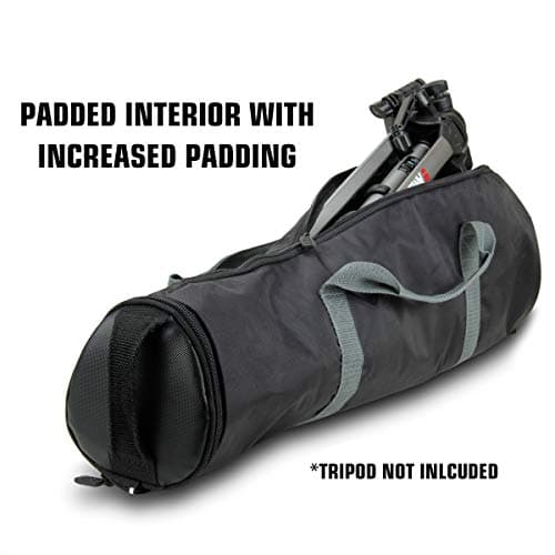 USA Gear Padded Tripod Case with Shoulder Strap, Adjustable Size Extension and Storage Pocket for Professional Camera Accessories and Photo Carrying Needs - Holds Tripod from 53 to 89 cm Folded — view 3