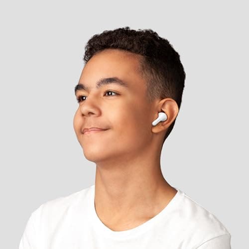 Belkin SoundForm Rhythm True Wireless Earbuds with Built-in Microphone, USB-C Fast Charging, 28H Battery Life, IPX5 Water Resistance - Bluetooth Earbuds for iPhone, iPad, Galaxy, Pixel & More - White — view 2