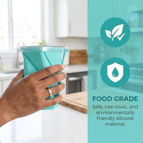 Solvio 2 Pack Collapsible Cup with Lids, for Outdoor Hiking, Picnic — view 3