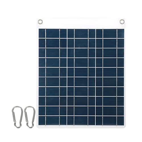 Jadeshay Solar Panel,30W 5V Solar Charger with 2 USB Ports Polycrystalline Silicon Waterproof Portable Power for Camping Climbing Hiking Travel Compatible with Smartphones and Other Electronic Devices — view 3