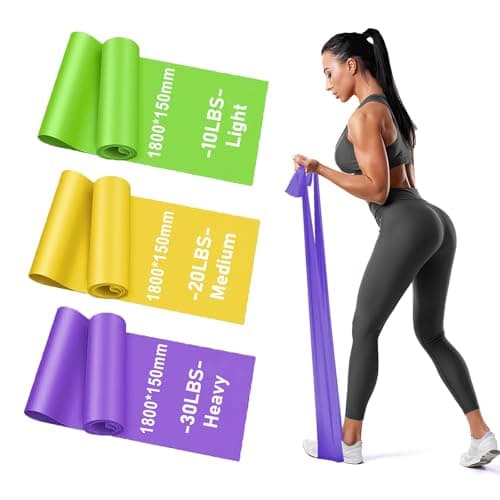 Resistance Band Set, Exercise Bands with 3 Different Resistance Levels, Long Resistance Bands Set For Women/Men, Ideal for Strength Training, Yoga, Gym, Pilates (1.8m*15cm)