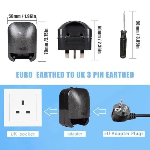Euro Earthed to UK Converter Plug,Converter Plug,2 PCS EU to UK Plug — view 3