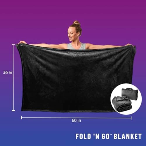Cabeau Fold ‘n Go Travel and Throw Blanket Plus Compact Case - For Home and Travel - Doubles as Lumbar Pillow and Neck Support Pillow - French Microfiber Comfort - Charcoal — view 2