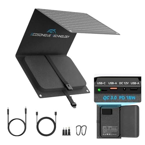 30W Portable Solar Panel with DC 12V, USB-C PD 18W QC3.0 (for UK)