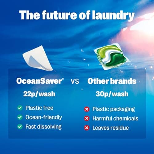 OceanSaver Eco Laundry Detergent Sheets | Bio | Eco-Friendly, Biodegradable & Freshly Scented | Zero-Waste & Removes Tough Stains | Vegan, Plastic & Cruelty-Free | Plant Based Formula (30 Washes) — view 6