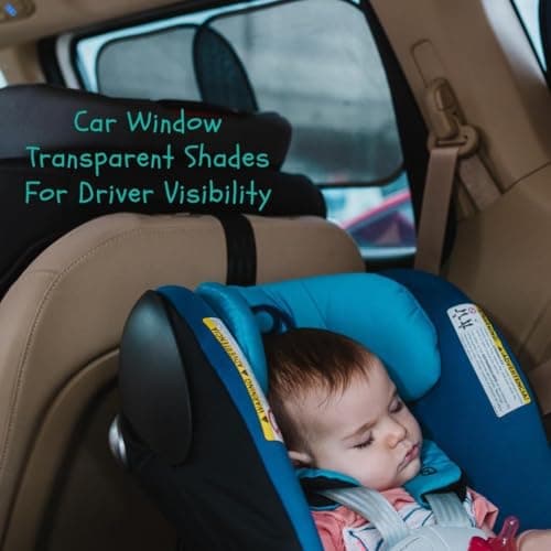 Car Window Shades - Certified 99.79% UVA & 99.95% UVB Sun Protection. Award Winning car Sun Shade for Side Windows. 4 Pack Transparent Shades 22" x 14" - Car Accessories Interior by Kinder Fluff — view 2