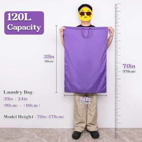 WiseBoy Large Laundry Bag with Handles, Heavy Duty Travel Laundry Bag — view 2