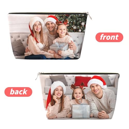 Personalised Cosmetic Bag,Custom Cosmetic Bags with Image, Logo, Text, Portable Makeup Packing Bags for Women Cosmetic Bags for Travel (Double-Sided Designs.) — view 3