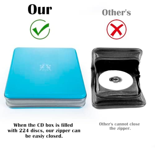 alavisxf xx CD Case, 224 Capacity Hard Plastic Organizer Holder for Car — view 4