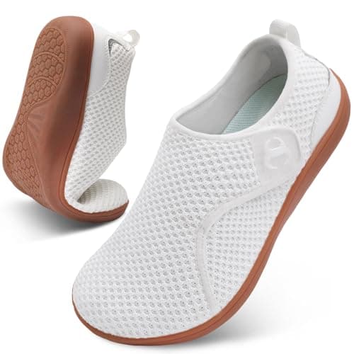 JOINFREE Womens White Walking Shoes Wide Fit Barefoot Slip Resistant White