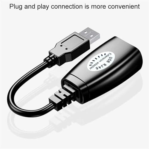 USB Ethernet Adapter Extender | USB 2.0 Male to Female RJ45 Network Converter | 150ft Range Over Cat5/5e/6 Cable | Plug & Play No Power Needed | Compatible with Mouse, Keyboard Printer Scanner Webcam — view 5