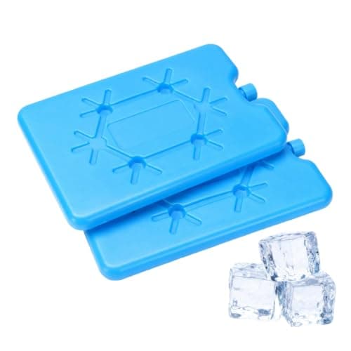 Tinminx 2 Pack Blue Freezer Blocks, Reusable Ice Packs with PP Outer Shell, Slim Leak-Resistant Cool Blocks for Cooler Bags, Lunch Boxes, Picnic Bags, Camping and Travel