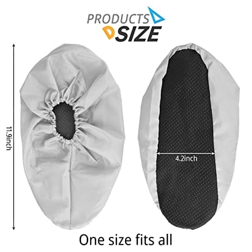 MELGO 1 Pair Reusable Shoe Covers, Slip Resistant Washable Overshoes, Waterproof Boot Covers, and Dustproof Overshoes for Household Carpet Floor Protection (Coffee) — view 4