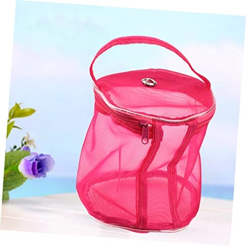 VILLFUL Knitting Yarn Storage Bag Portable Wool Mesh Organizer Tote with Zipper for Travel Sewing Craft Supplies 5.5X5.1X5.1 Inch — view 2