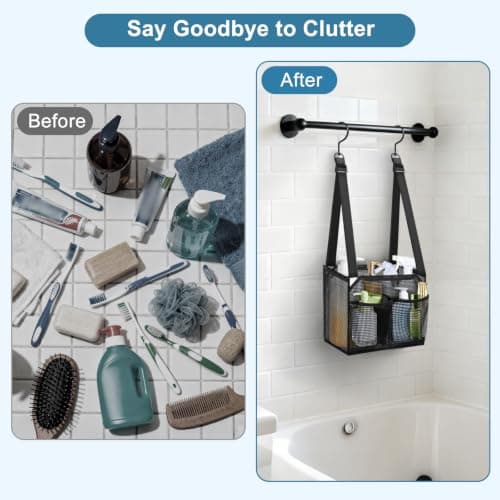 EEEKit Hanging Mesh Shower Organizer: 4 Pockets Quick Dry Mesh Shower Caddy — view 6