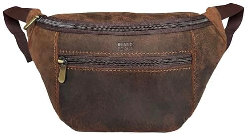 Leather Waist Pack for Men & Women - Full Grain Leather Fanny Bag, Adjustable Sling Purse & Chest Belt Bag - Multifunction Hip Bum Bag, Travel Pouch for Hiking Running & Cycling