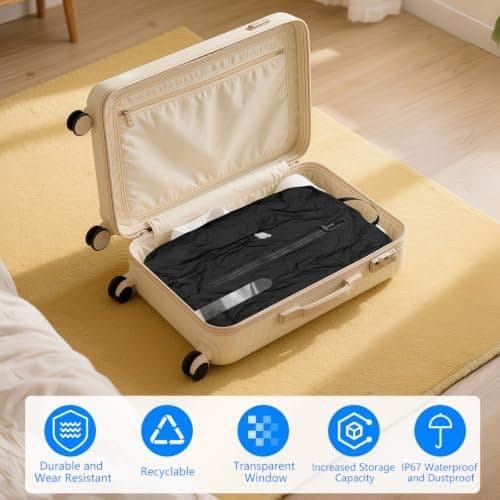 Vacuum bags for Clothes and Travel, 17L Reusable TPU Vacuum Storage Bags with Airtight Seal, IP67 Waterproof Nylon Organizer Vacuum Travel Space Saver Bags for Suitcases and Backpacks — view 3