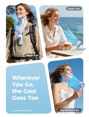 Aecooly Mighty Portable Handheld Fan,20H Max Cooling,3 Flexible Modes — view 5