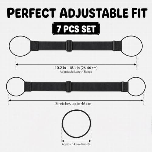 Ruispeed 7-Pack Luggage Straps for Suitcases, Adjustable Elastic Connector Belts for Travel Organization, Bag Security and Multi-Purpose Case Straps — view 2