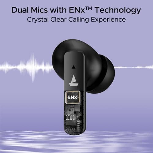 boAt Airdopes 91, 45HRS Battery, 50ms Low Latency, ENx Tech, Fast Charge, IPX4, IWP Tech, v5.3 Bluetooth Earbuds, TWS Ear Buds Wireless Earphones with mic (Active Black) — view 6
