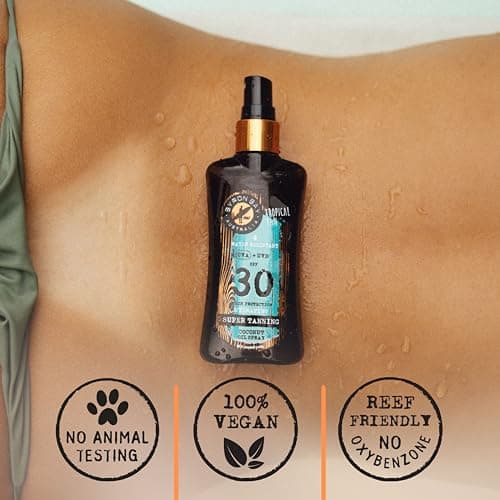 Byron Bay Australia Super Tanning Oil SPF 30 Travel Size Fast Tan with Carrot Extract & Beta Carotene - UVA & UVB Protection with Vitamin E & Aloe Vera, Tropical Coconut Scent - 100ml — view 6