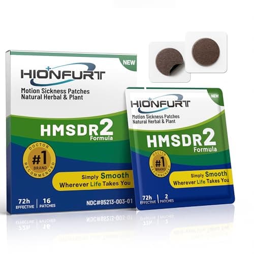 Hionfurt HMSDR2 Motion Sickness Patches 16 Patches with Natural Ingredients
