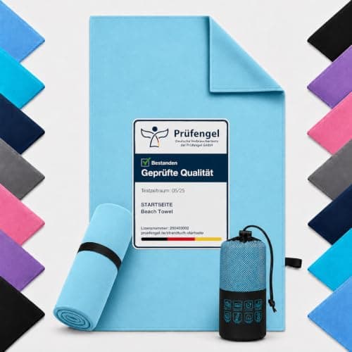 Microfibre Towel - 250 GSM Highly Absorbent Gym Towel & Travel Towel, 80*160cm Lightweight Quick Dry Towels for Adults, Soft Sports Towel for Swimming, Yoga, Camping, Hiking & Beach Sky Blue