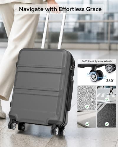 Kono 20 Inch ABS+PC Hard Shell Cabin Suitcase Carry On Luggage for EasyJet — view 6