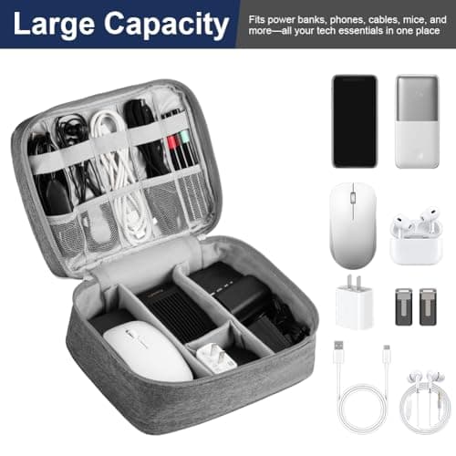 OFFCUP Travel Cable Organiser Bag, Portable Bag Electronics Organizer — view 4