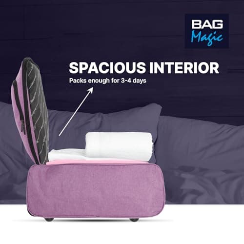 Bordlite 50x35x20cm Soft Cabin Bag – Lightweight Overhead Hand Luggage Suitcase with Wheels & Extendable Handle – Fits Ryanair, EasyJet, BA & More, 35L Capacity (Pink) — view 5