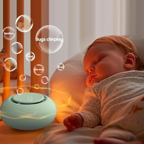 Portable Baby Sound Machine [White Noise for Babies Kids Adults][Sleep Soother][Timer Function][12 Soothing Sounds] 15 Hours Battery Life, Travel,Registry Gift,Shower,Clips on Baby Stroller. Mint — view 4