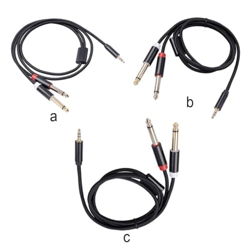 mophrati to Audio Cable Dual Swivel Double Gold-plated Plug Cotton Woven Net Antioxidant Adapter Wire Aluminum Alloy Shell, 2M — view 2