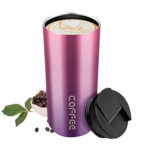 Travel Mug, Double Walled Coffee Cup 550ml Vacuum Insulation Stainless Steel with Leakproof Lid Eco-Friendly, for Hot and Cold Water Coffee and Tea — view 2