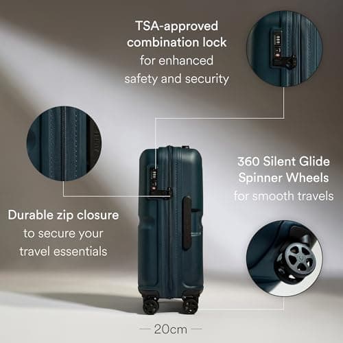 ANTLER Single Stripe Hard Shell Cabin Suitcase + Laundry Bag - 55x40x20cm 39L, Lightweight, 4 Spinner Wheels, TSA Lock - Carry On Luggage Approved by easyjet, Ryanair & British Airways - Indigo Blue — view 3