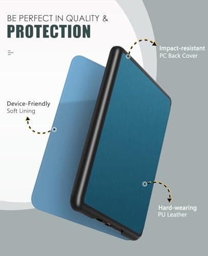 MoKo Case for 7" Kindle Paperwhite 12th Gen&Colorsoft 2024, French Blue — view 3