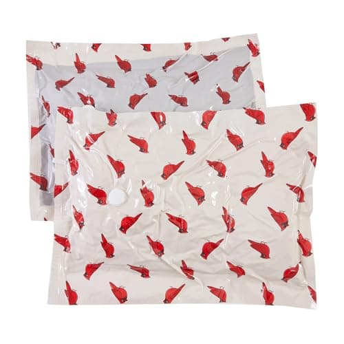 Periea Jasmine Triple Thick Printed Vacuum Bags for Home Storage & Suitcase Space Savers – 3 Sizes – Various Designs Pack of 2 (Red Bird, Large 50x70cm) — view 4