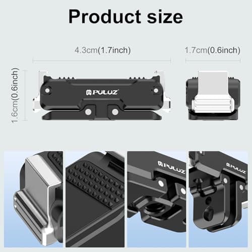 Magnetic Quick Release Mount for DJI Osmo Nano Action 6, Action Camera Folding Metal Tripod Base Adapter Accessories for Osmo Nano, 1/4” Hole Compatible with Selfie Stick, Vlogging Stand, Handle — view 4
