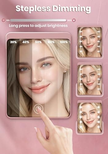 Compact Mirror, Rechargeable Magnifying Makeup Mirror with Light 30X Rose — view 4