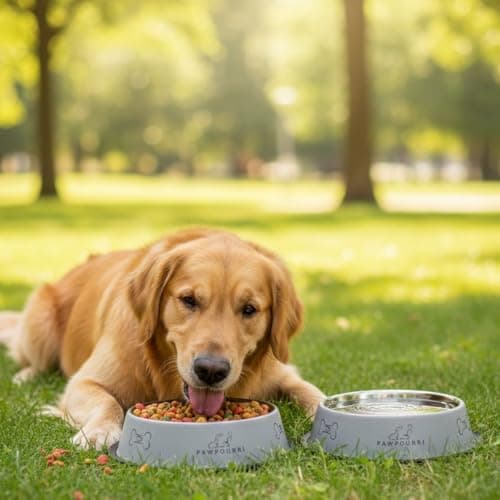 Stainless Steel Dog Bowl Pack of 2, Food & Water Bowl for Dogs, Durable Dog Feeding Bowl, Bowls for Medium Dogs, Easy to Clean, Anti-Skid Pet Bowl 24 oz (Black & Grey) — view 5
