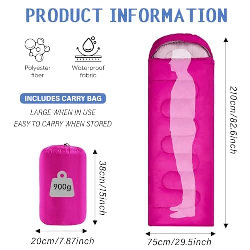 Sleeping Bag for Camping, Adults, Rose — view 2